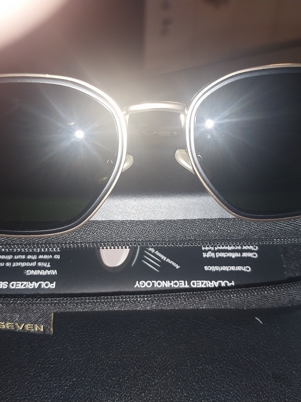 Aviator-Style Polarized Sunglasses in Black and Silver Bin 04